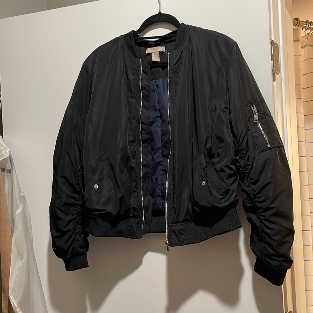 Black H&M bomber jacket size 16